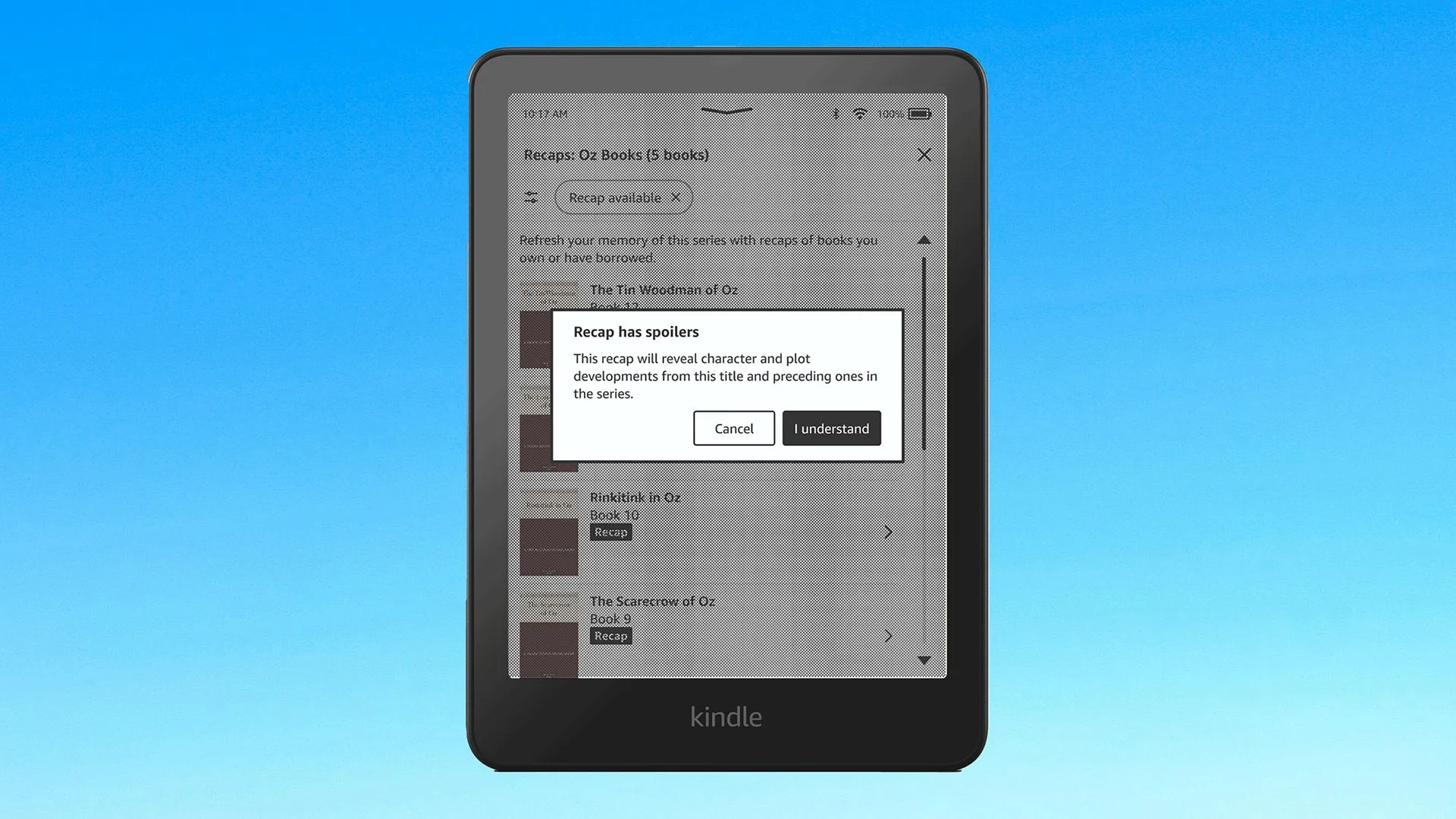 Tính năng tóm tắt sách Recaps AI mới trên Amazon Kindle và ứng dụng iOS