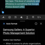 Tính năng tự động định dạng trong ứng dụng Samsung Notes