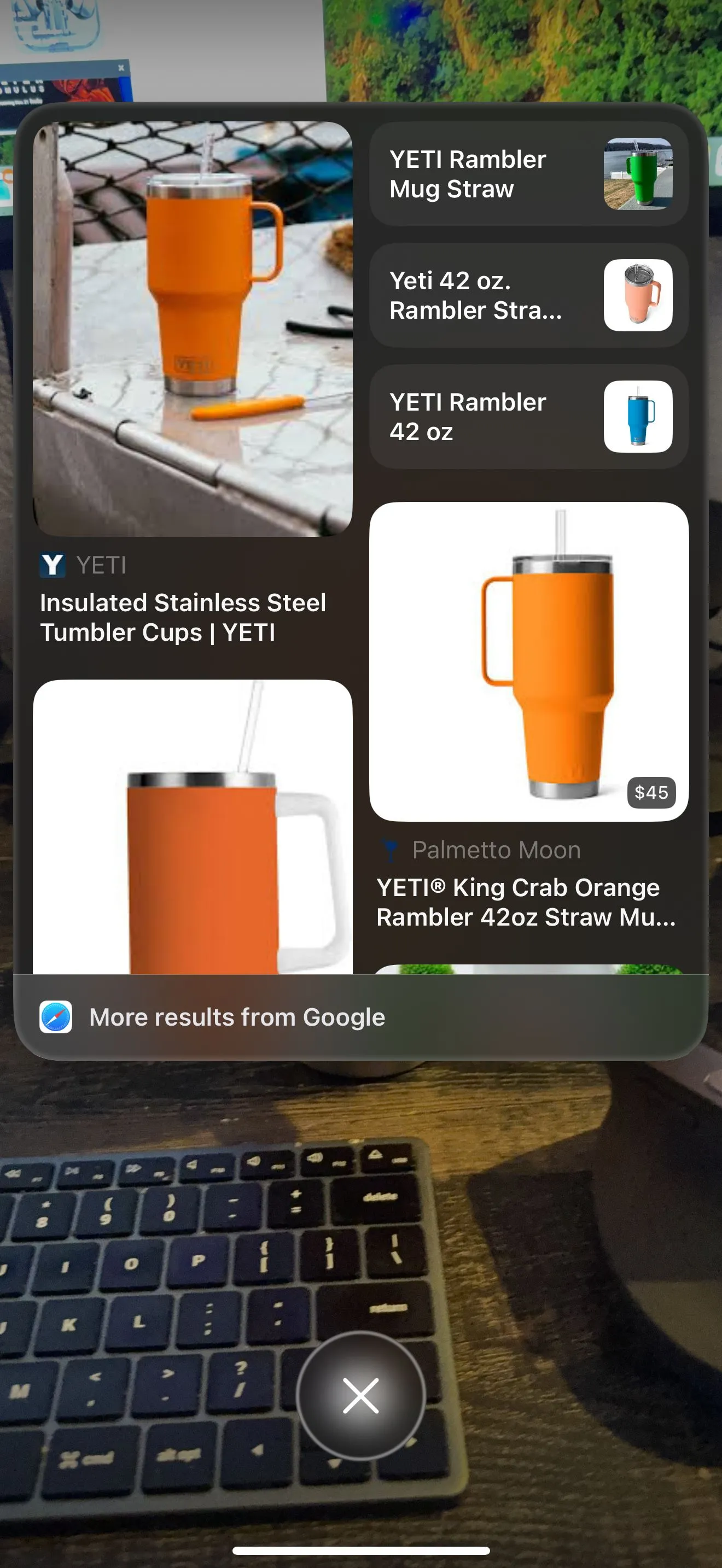 Tính năng Visual Intelligence sử dụng tìm kiếm Google để nhận diện vật thể