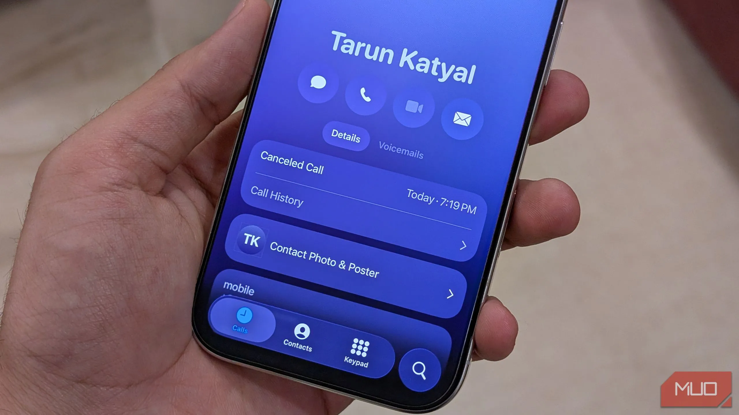 Tính năng xem lịch sử cuộc gọi của một liên hệ cụ thể trong iOS 26