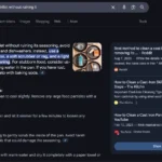 Tổng quan AI của Google hiển thị kết quả tìm kiếm cho cách làm sạch chảo gang