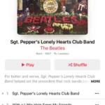 Trang album của Apple Music.