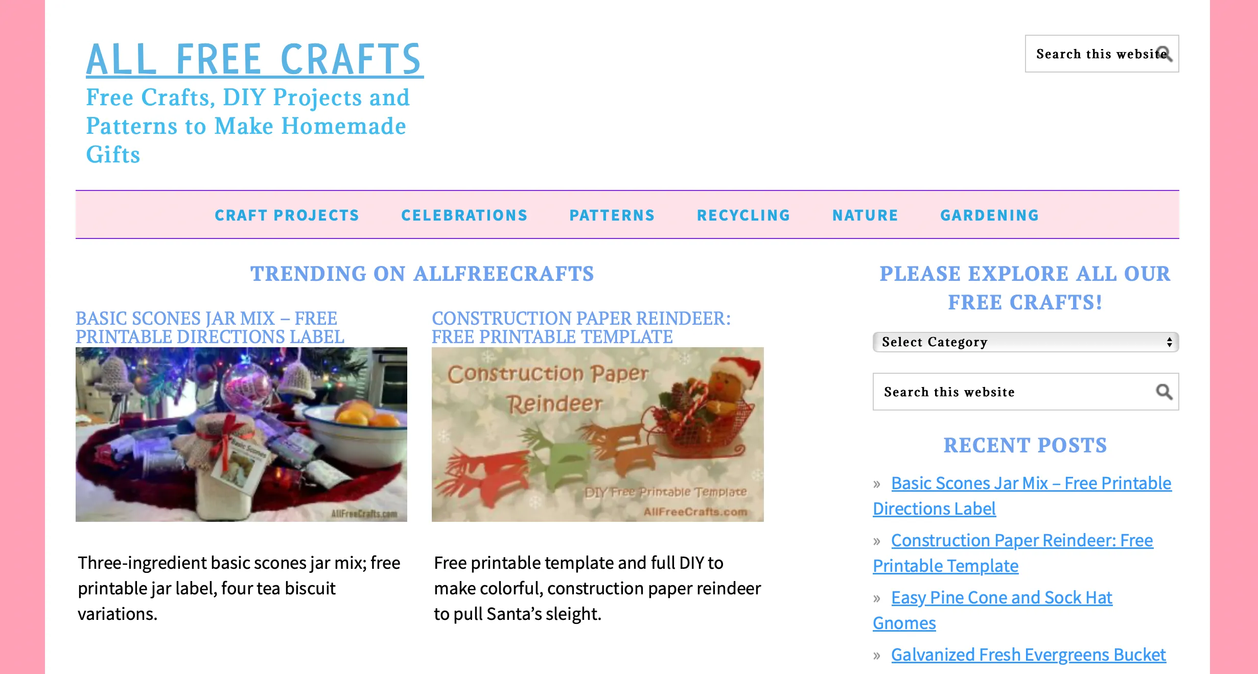 Trang chủ All Free Crafts với ý tưởng thủ công từ lọ scone và tuần lộc giấy