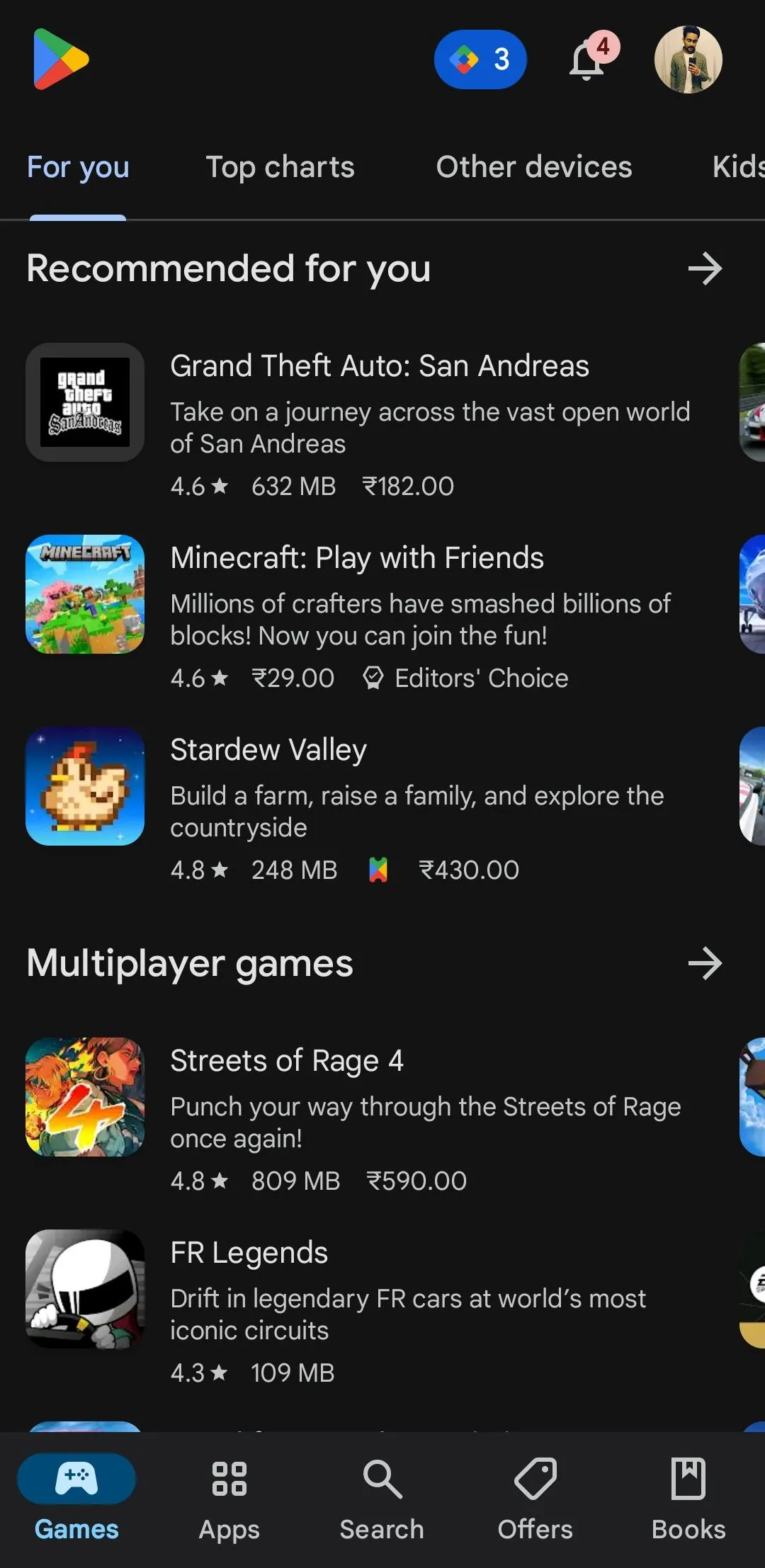 Trang chủ Google Play Store trên điện thoại Android, hiển thị các ứng dụng phổ biến và game, nhấn mạnh sự đa dạng của kho ứng dụng Google