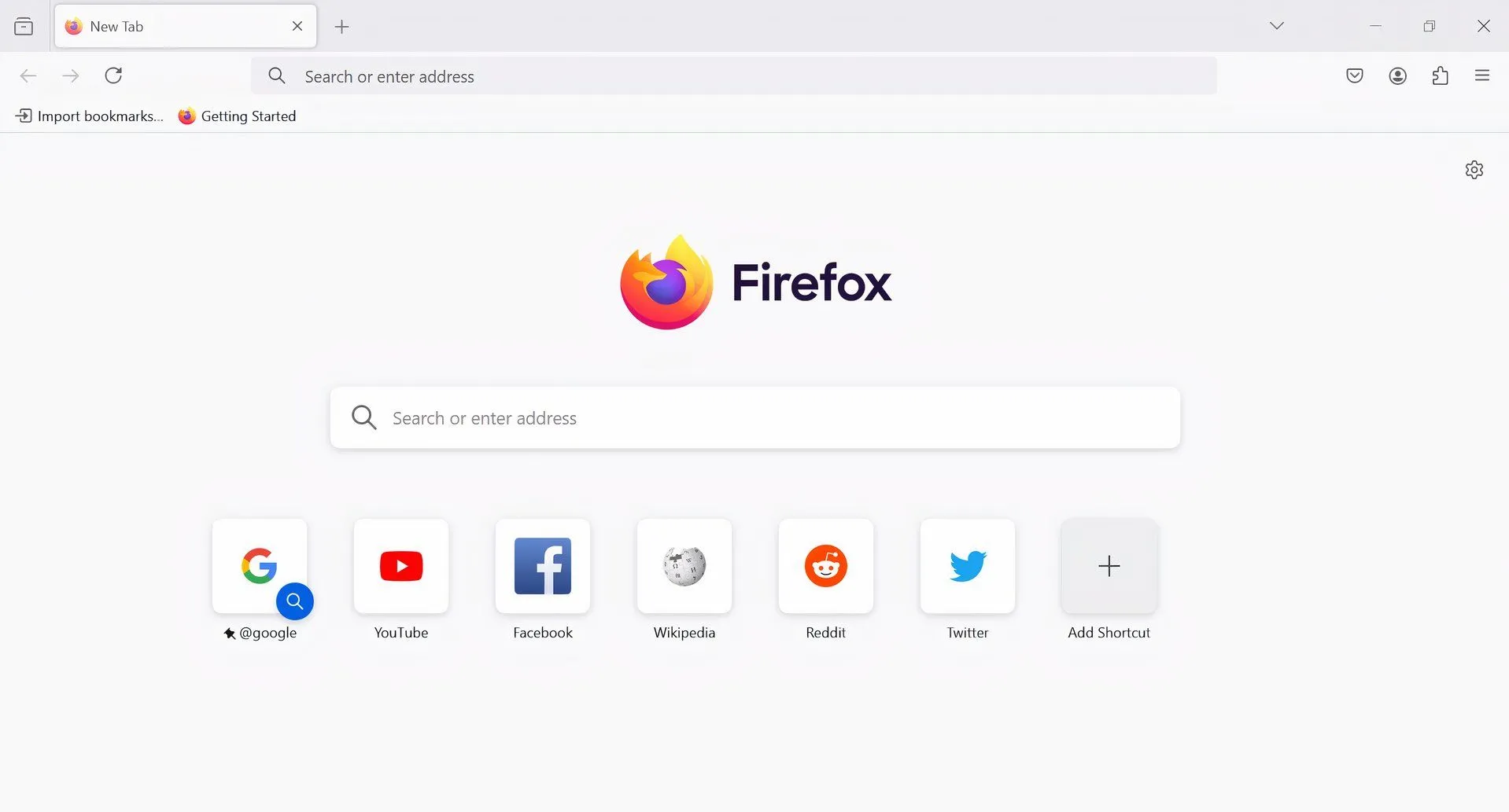 Trang khởi động của trình duyệt Firefox