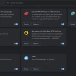 Trang quản lý tiện ích mở rộng trên Google Chrome để tối ưu hiệu suất