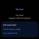 Trạng thái pin của ứng dụng Samsung Members trên điện thoại Galaxy