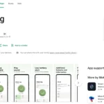 Trang ứng dụng Moto Tag trên Google Play Store cho thấy tùy chọn cập nhật phần mềm thiết bị định vị