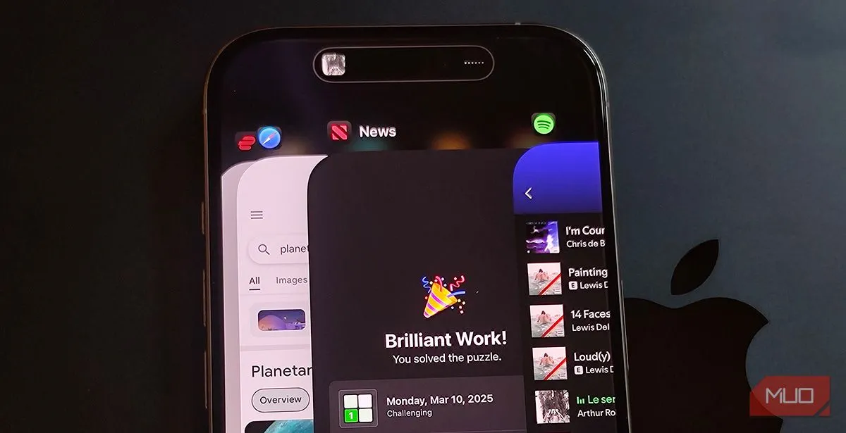 Trình chuyển đổi ứng dụng trên iPhone 16 Pro