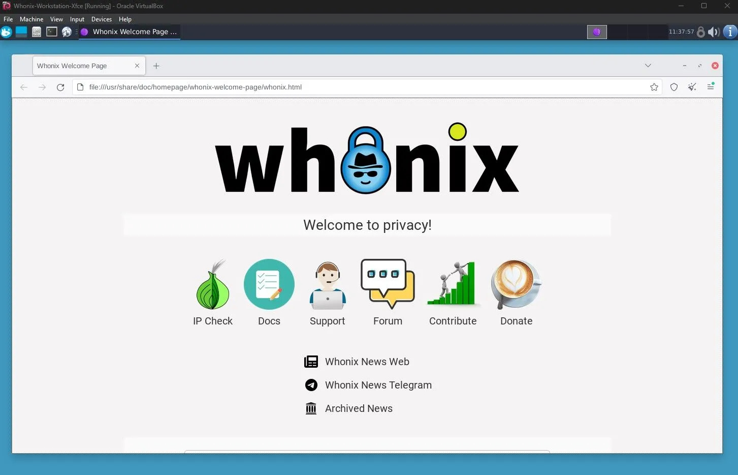 Trình duyệt web mặc định trong Whonix Workstation, đảm bảo ẩn danh qua Tor