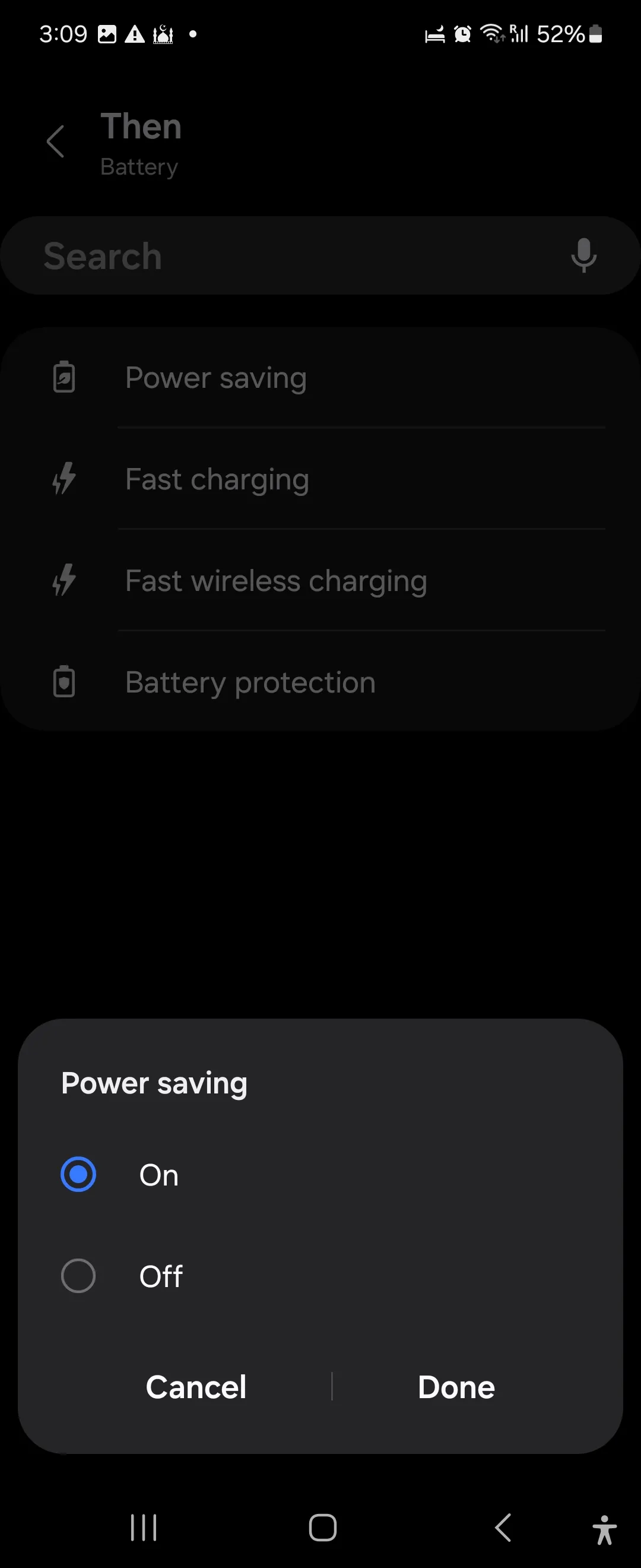Turn on Power saving in Samsung Modes and Routines app