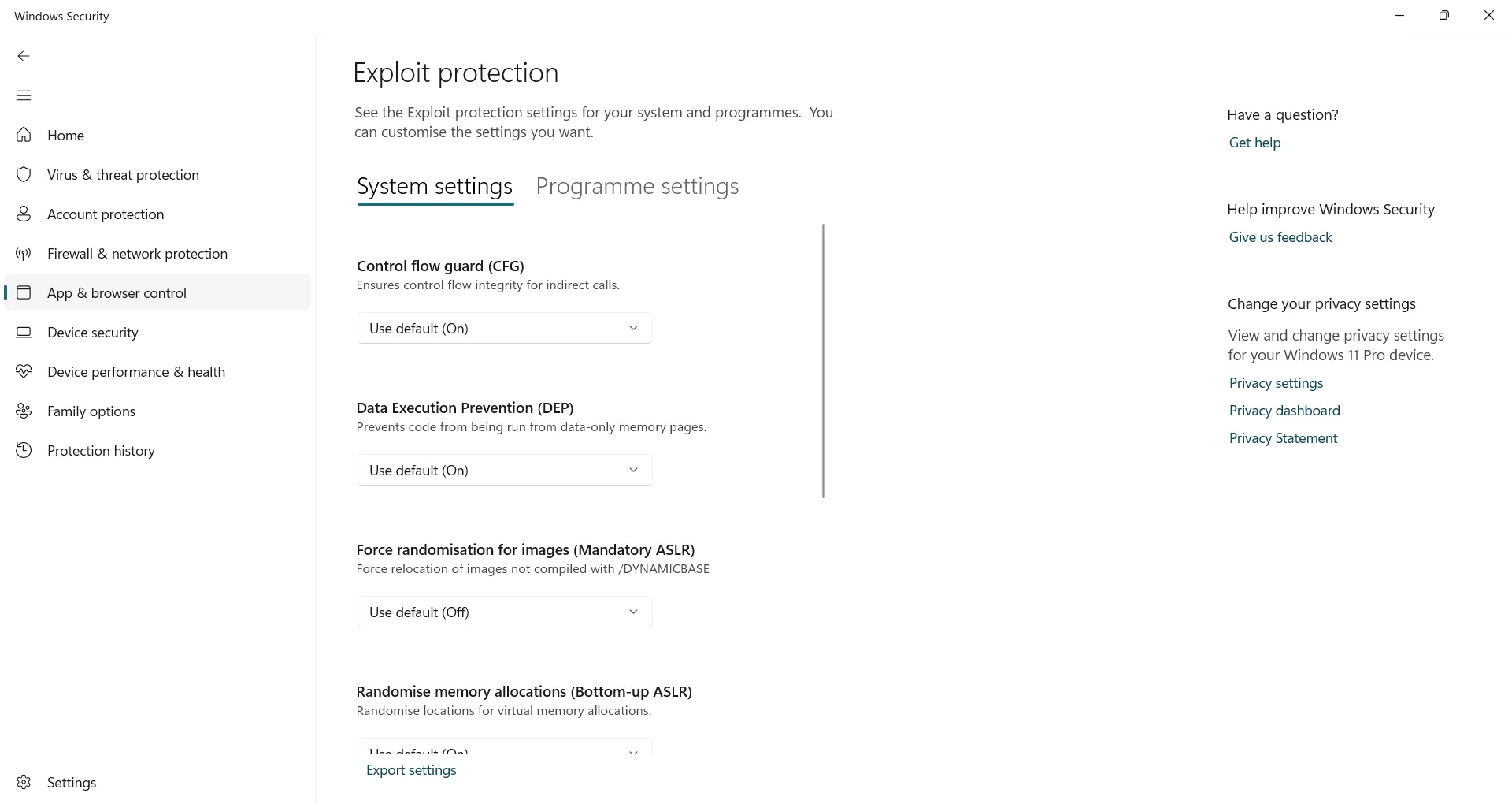 Tùy chỉnh cài đặt Bảo vệ Khai thác lỗ hổng cho chương trình cụ thể trên Windows