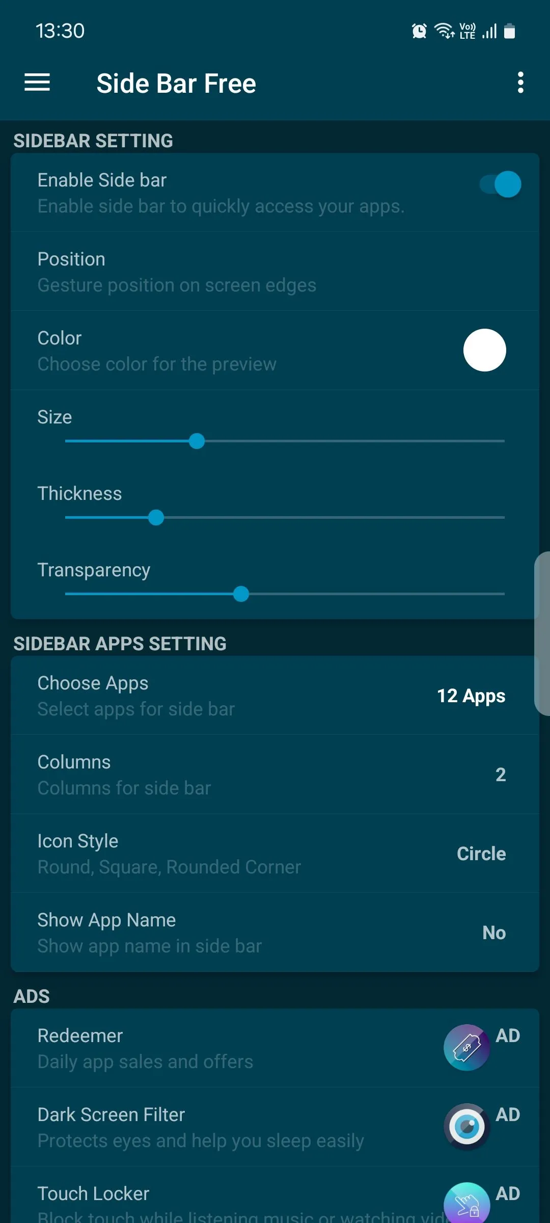 Tùy chỉnh giao diện Side Bar trên điện thoại Android