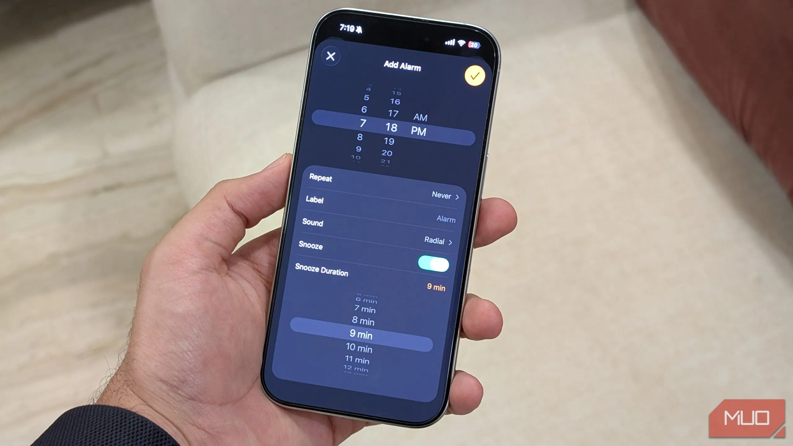 Tùy chỉnh thời gian snooze báo thức trên iOS 26