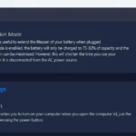 Tùy chọn Chế độ bảo tồn trong Lenovo Vantage