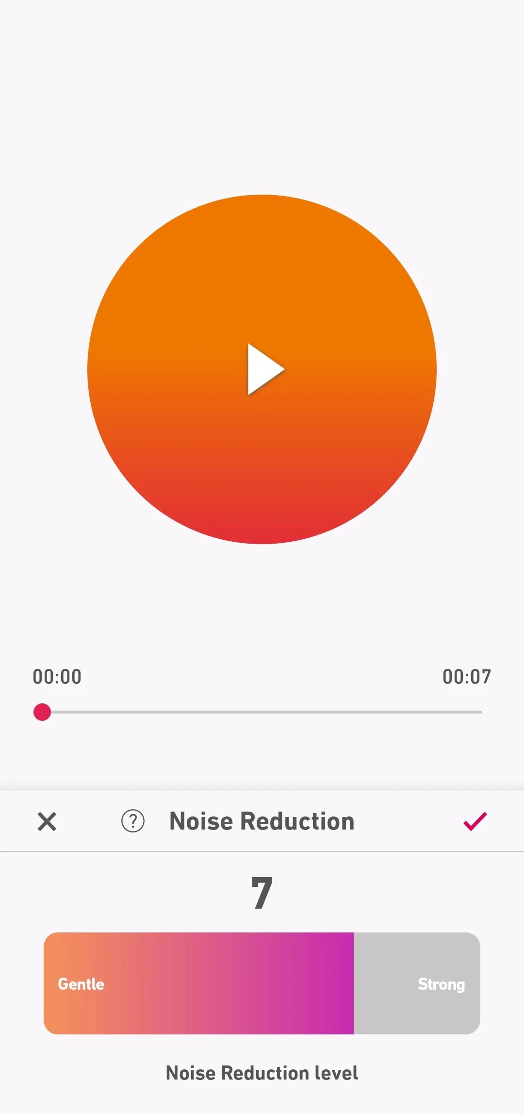 Tùy chọn điều chỉnh cường độ loại bỏ tiếng ồn trong Dolby On