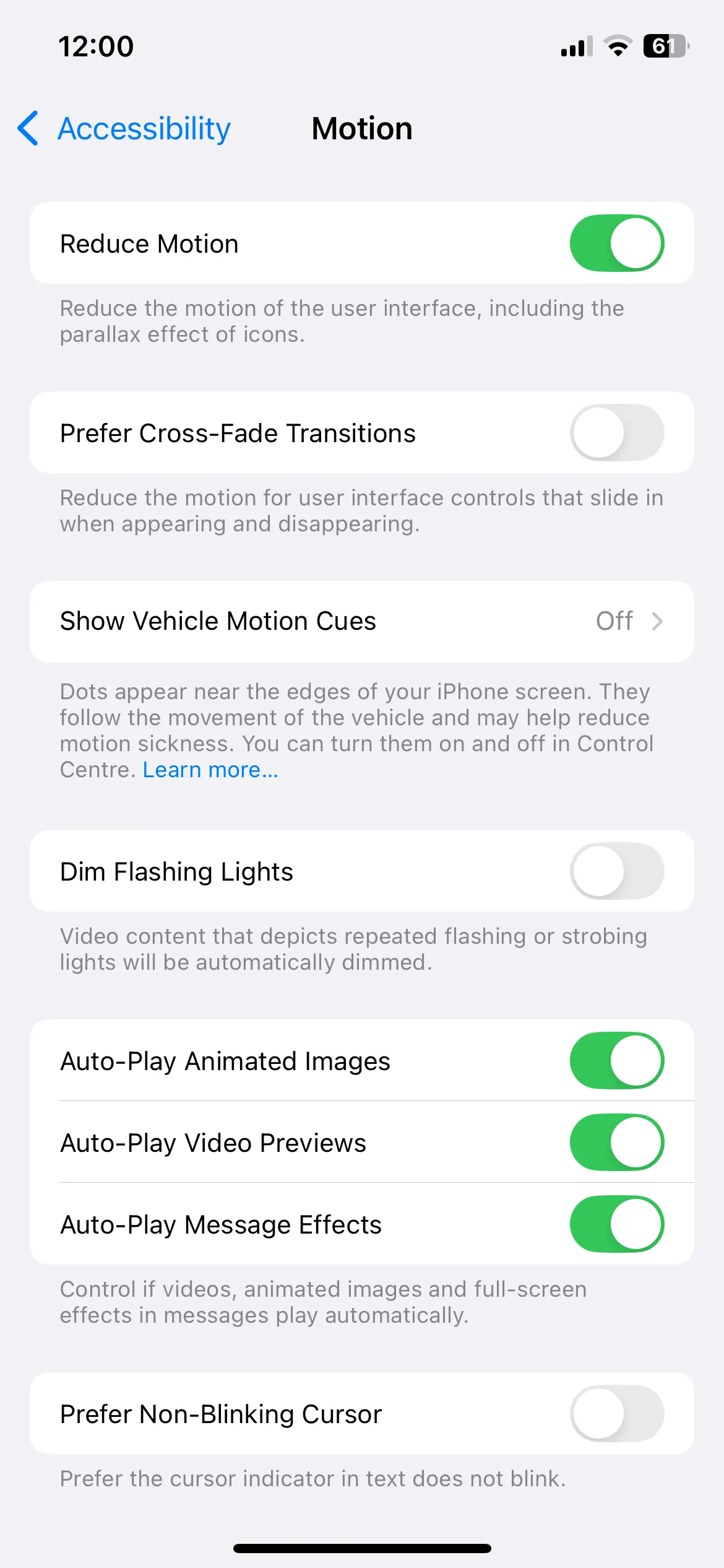 Tùy chọn Giảm chuyển động trong cài đặt Trợ năng trên iPhone