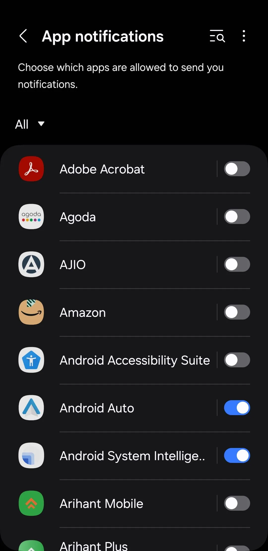 Tùy chọn tắt thông báo ứng dụng trong cài đặt Android