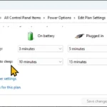 Tùy chọn thay đổi cài đặt nguồn nâng cao trên Control Panel trong Windows 11