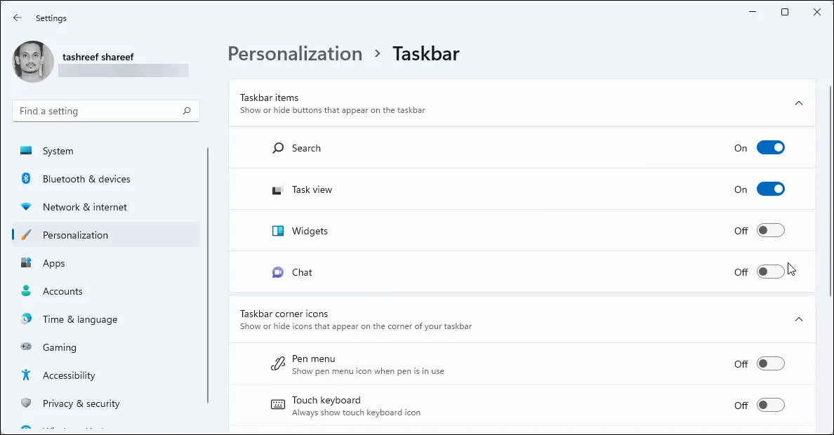 Tùy chọn vô hiệu hóa bảng Widgets trên Windows 11