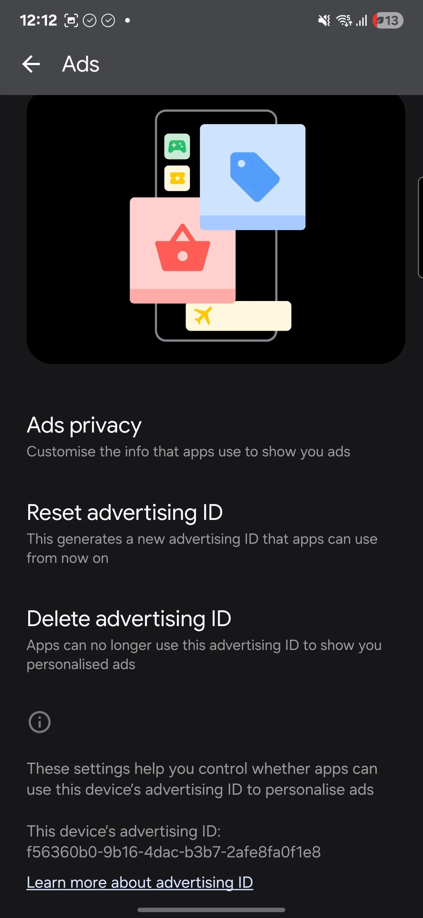 Tùy chọn xóa ID quảng cáo Google trên Android