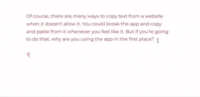 Văn bản chuyển sang màu đỏ và mờ dần trong The Most Dangerous Writing App, minh họa cơ chế xóa dữ liệu khi người dùng dừng viết.