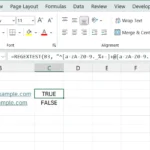 Ví dụ minh họa hàm REGEXTEST trong Excel, kiểm tra tính hợp lệ của địa chỉ email "john.doe@example.com" và trả về kết quả TRUE.