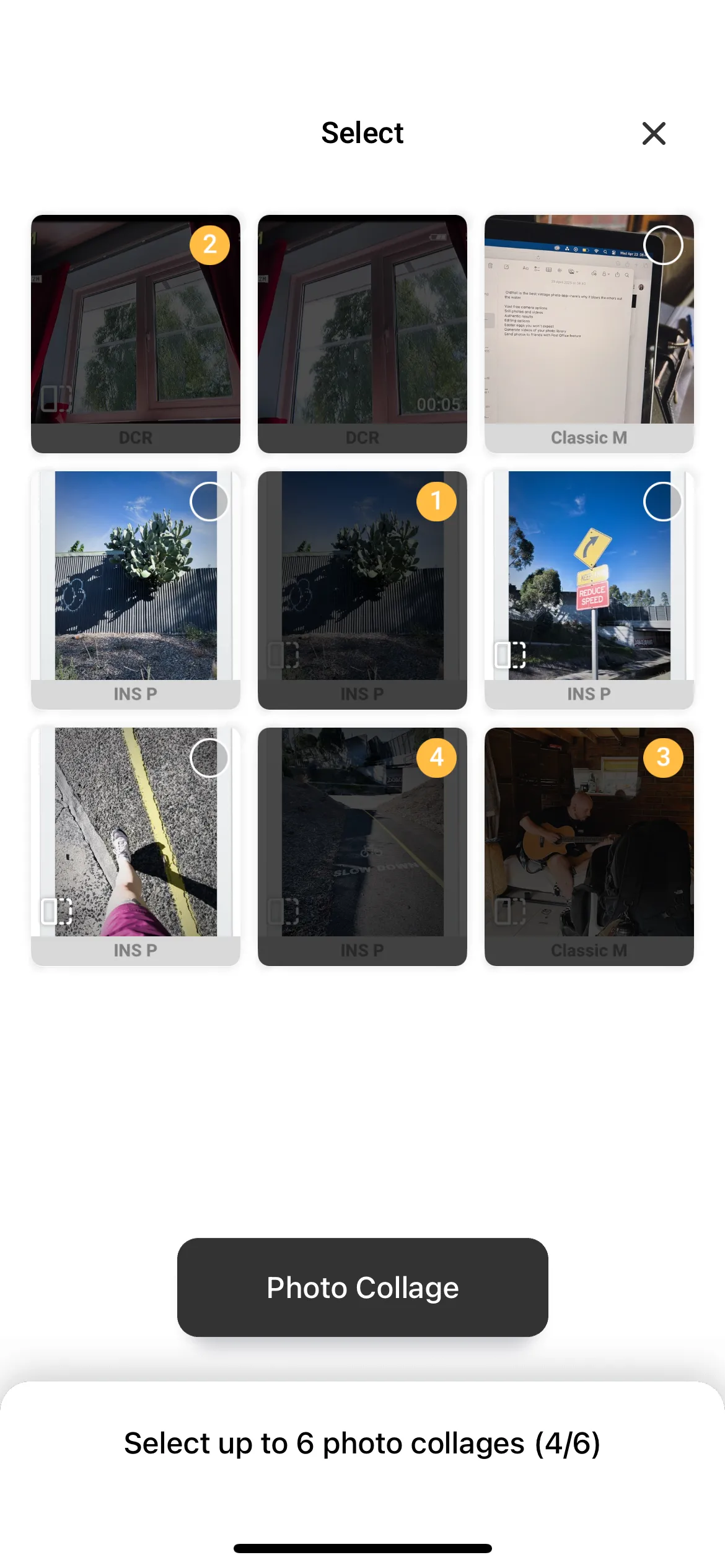 Ví dụ về bộ sưu tập ảnh kiểu collage được tạo từ OldRoll.