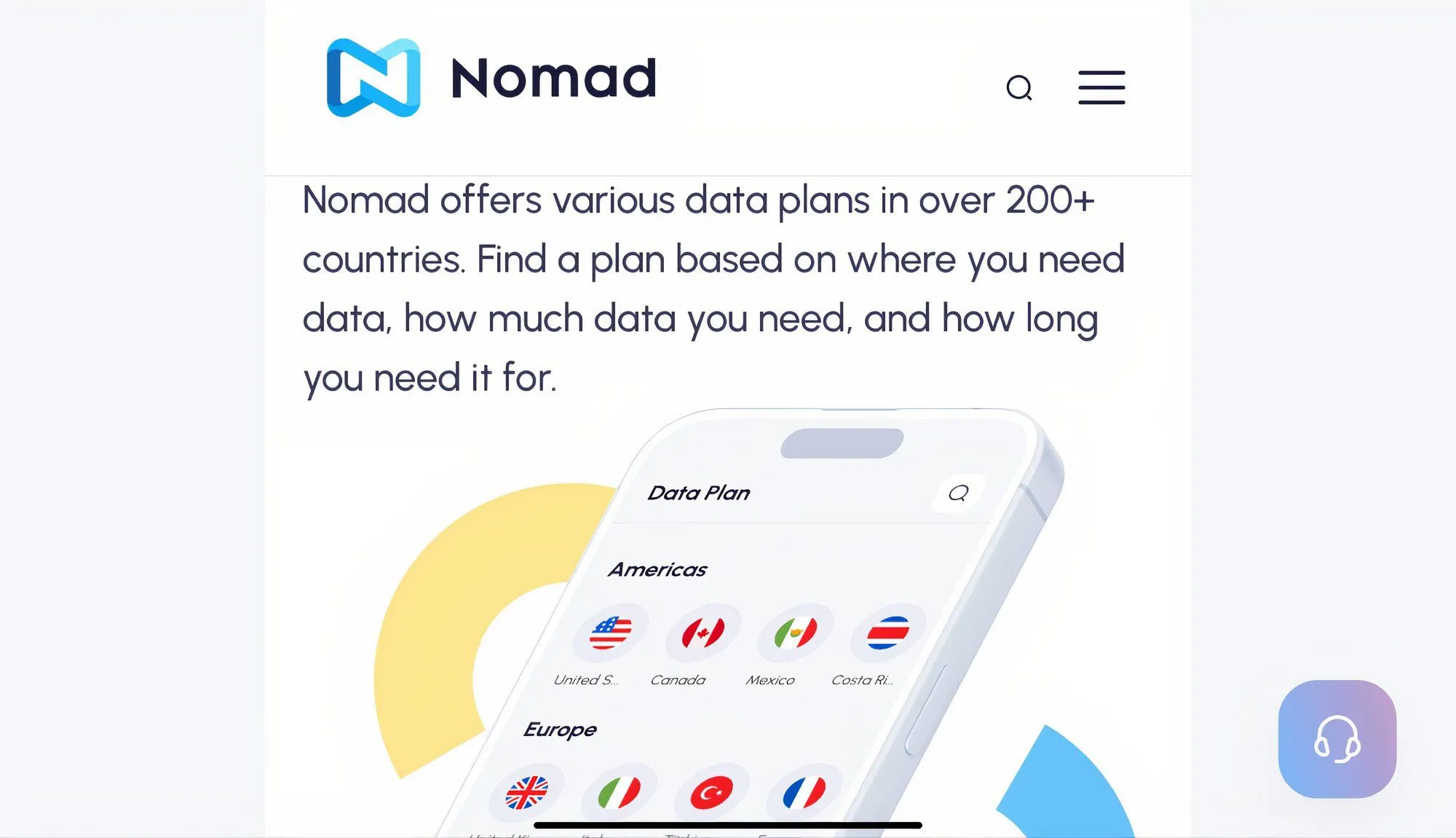 Website Nomad, chuyên eSIM giá trị tốt nhất cho các chuyến đi ngắn.