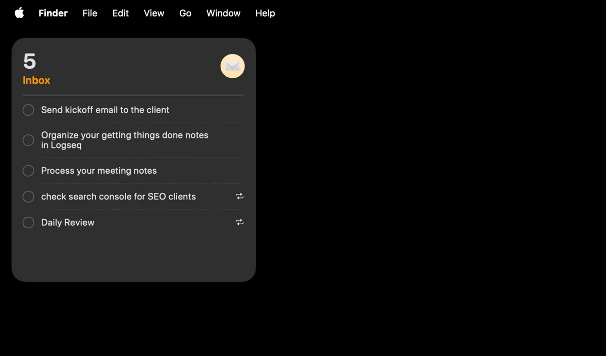 Widget Reminders trên macOS giúp xem và quản lý công việc nhanh chóng