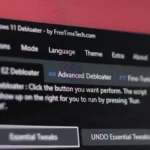 Windows 11 Debloater đang mở trên Windows với giao diện người dùng trực quan