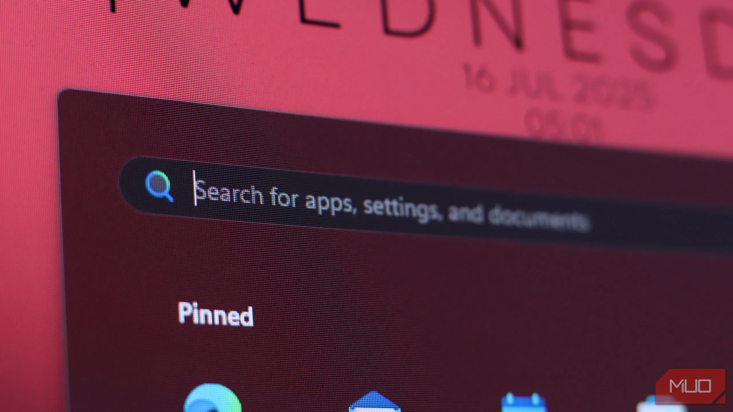 Windows Search trong menu Start